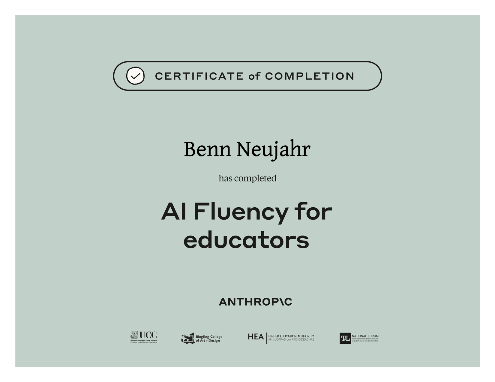 Zertifikat: AI Fluency for Educators – Anthropic